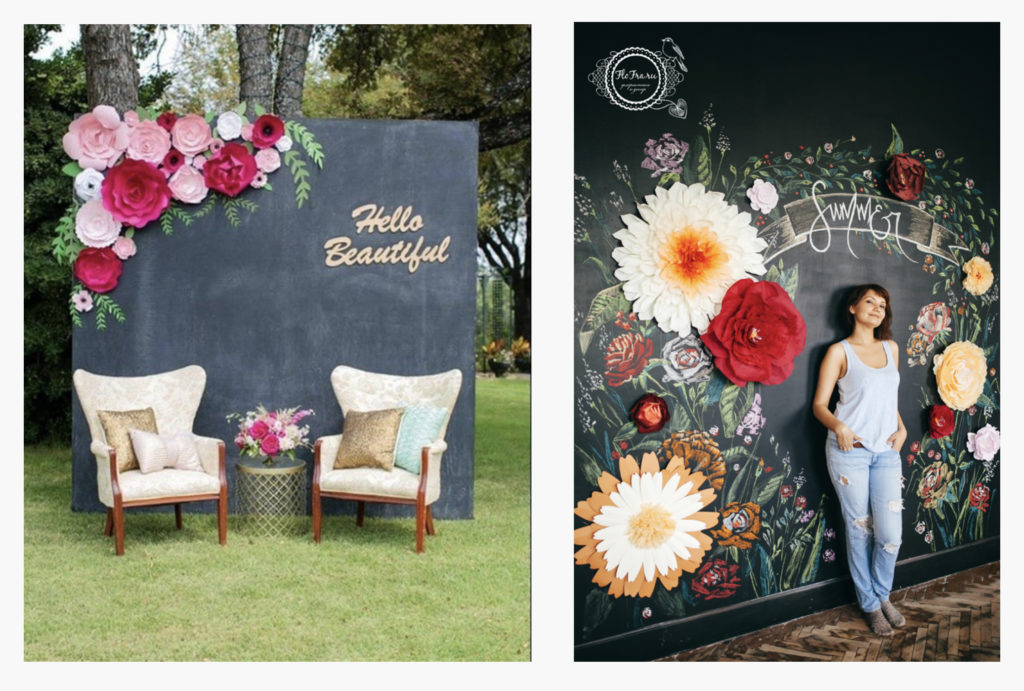 Two examples of Mother’s Day Backdrops for Photo Booths