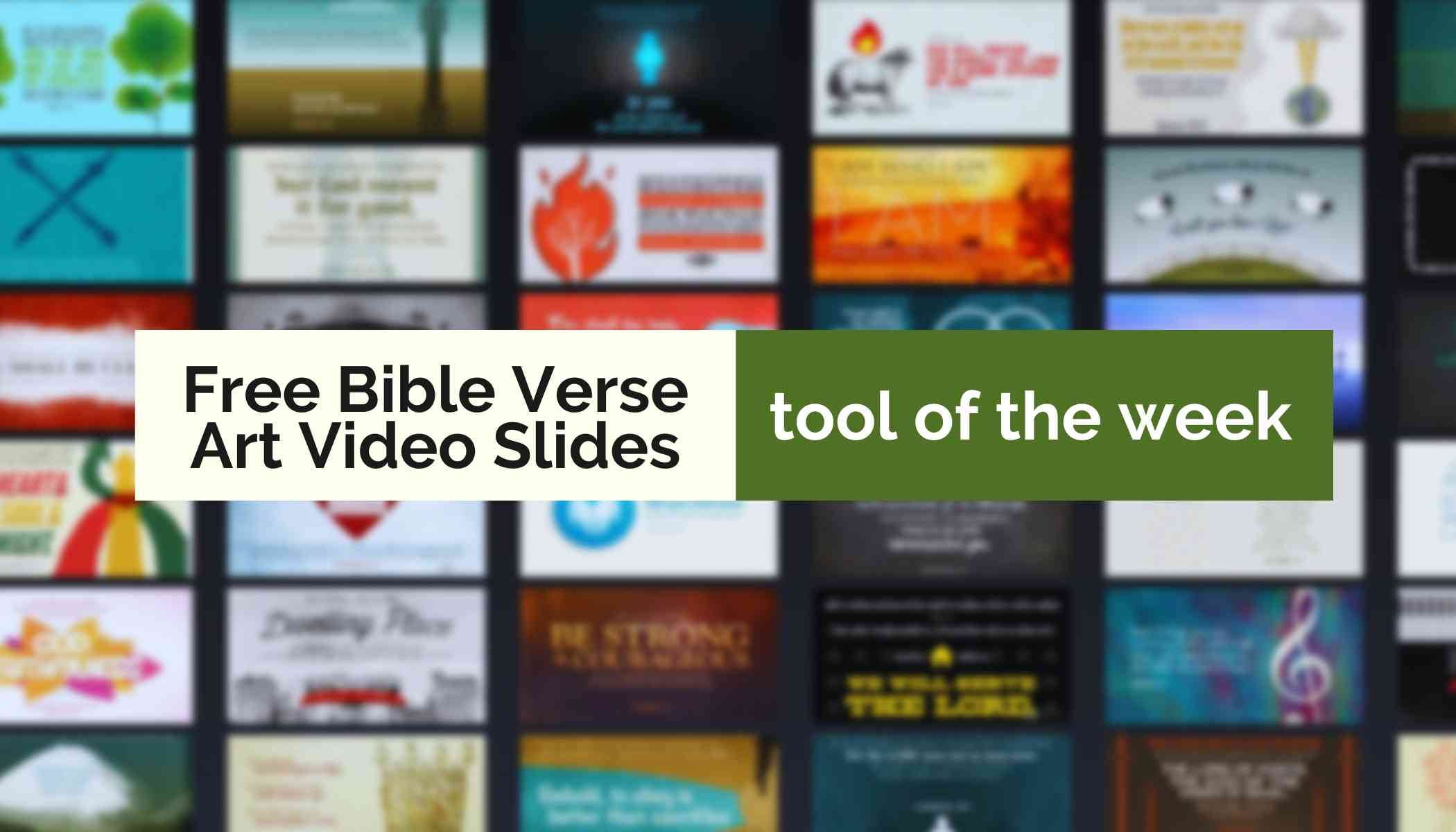 Recommended Tool of the Week - Bible Screen video stream service