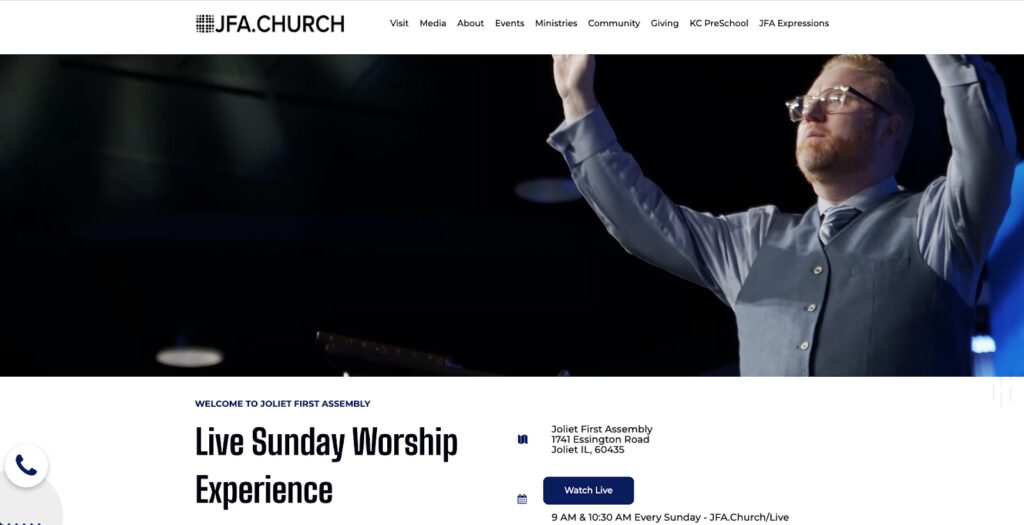 Epic church website design examples by Ministry Designs, created with their church website builder, Omega.