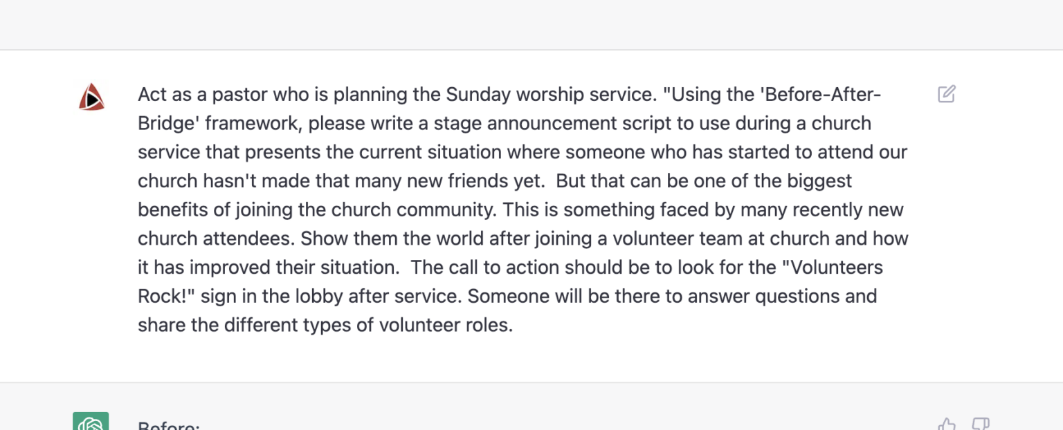 Using ChatGPT And Jasper AI To Write Announcement Scripts For Church ...