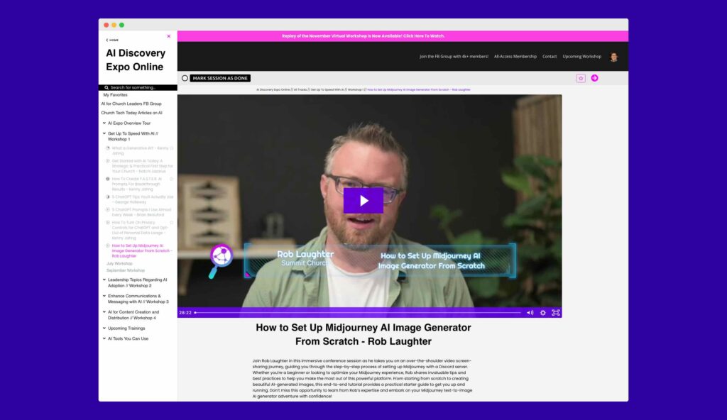 how to set-up midjourney for church ai image generation projects