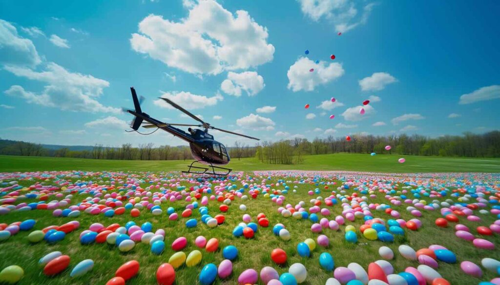 helicopter POV hovering over a field with thousands 7f25a9c4 b5bf 420c aa31 7efb6ddd2ef8