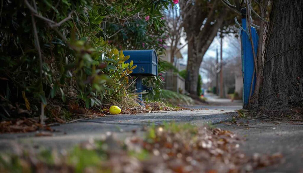 easter yellow plastic easter egg hidden under a bush