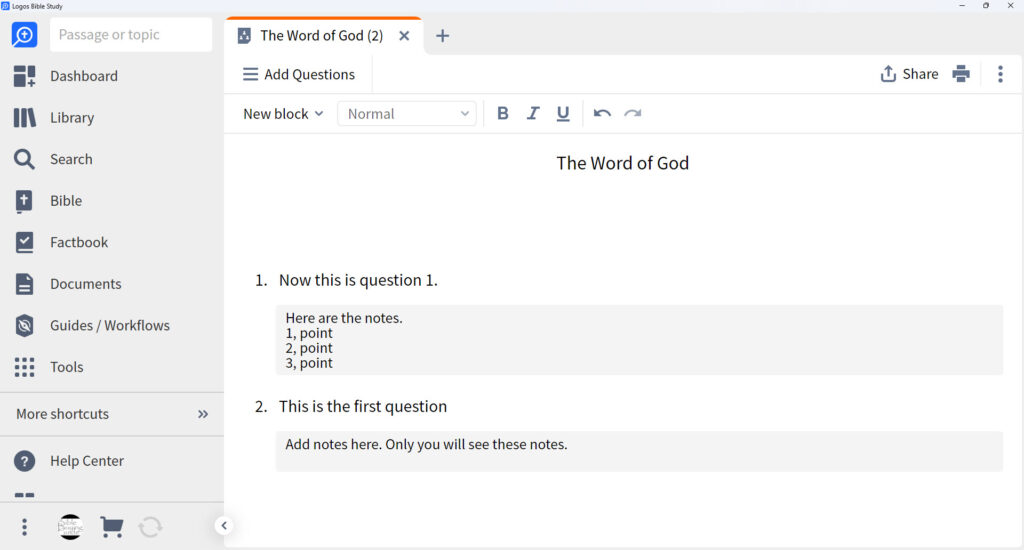 06 Bible Study Builder Reorder the Questions