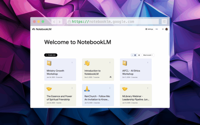 GoogleNotebookLM-ai-for-churches-screenshot