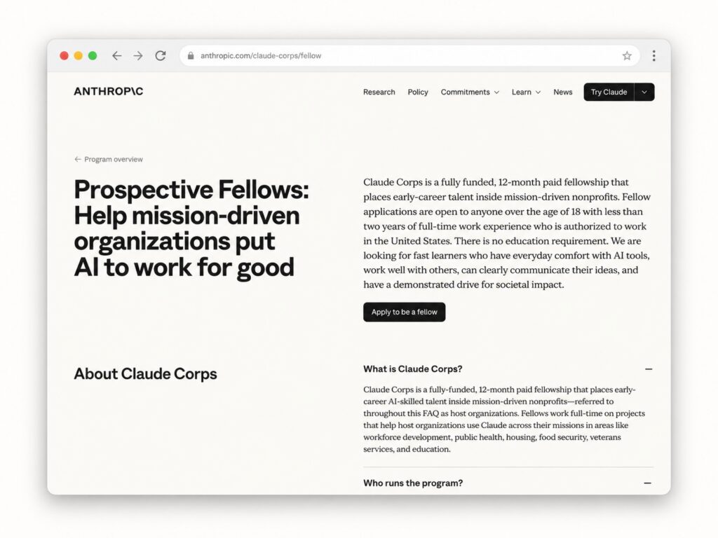 There's a Fellowship That Pays $85K to Help Nonprofits Use AI. College Students In Your Church Community Should Know About It. 2 claude corps fellows program for college grads
